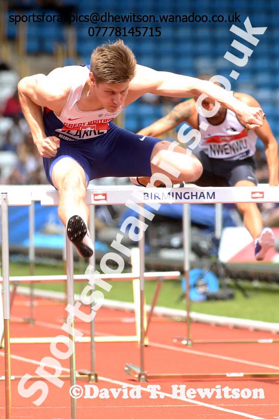 Mens 110 metres hurdles, British Championships, Birmingham. Photo: David T. Hewitson/Sports for All Pics